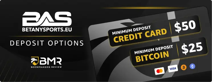 BetAnySports Deposit Options - Minimum Deposits with Credit Card and Bitcoin