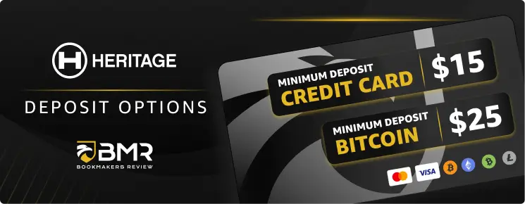 Heritage Sports Deposit Options - Minimum Deposits with Credit Card and Bitcoin