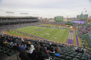 A general view of Wrigley Field in Chicago, Illinois.