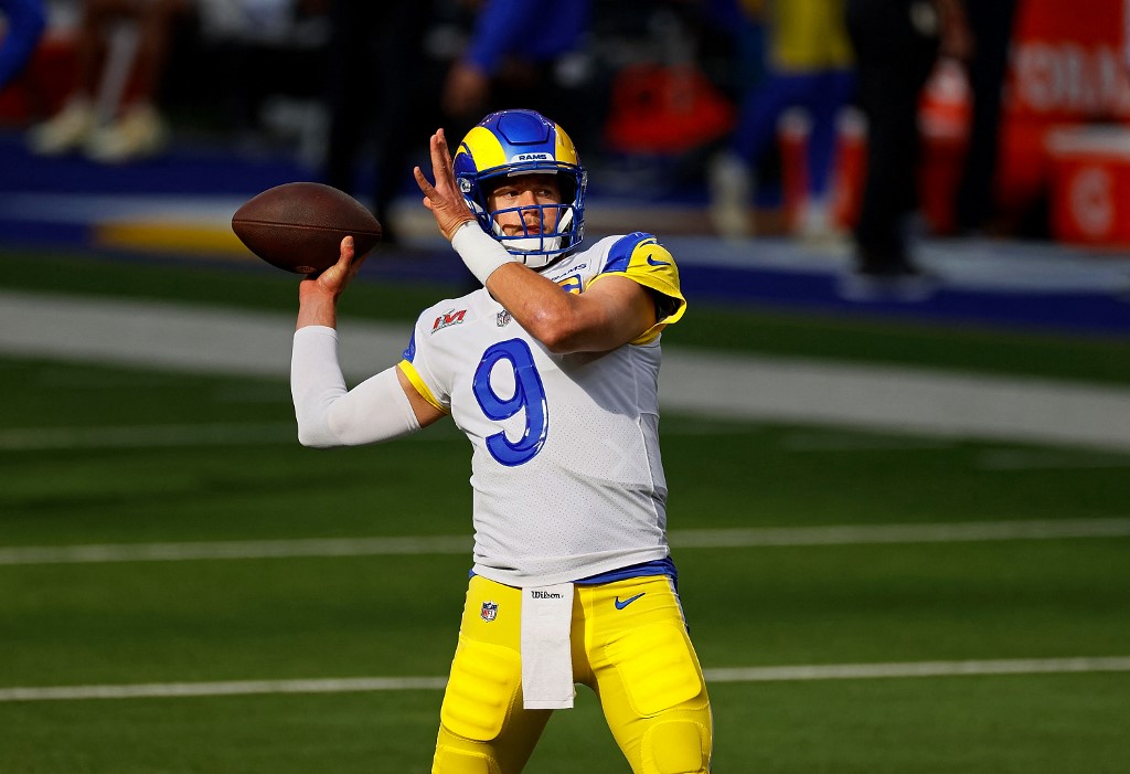 Matthew Stafford Los Angeles Rams Super Bowl LVI Cincinnati Bengals.