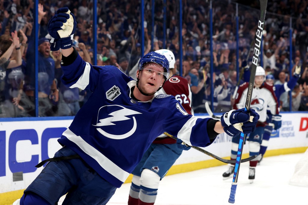 Ondrej Palat Tampa Bay Lightning Colorado Avalanche 2022 NHL Stanley Cup