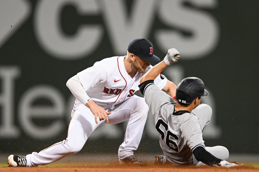 Trevor Story Boston Red Sox Kyle Higashioka New York Yankees