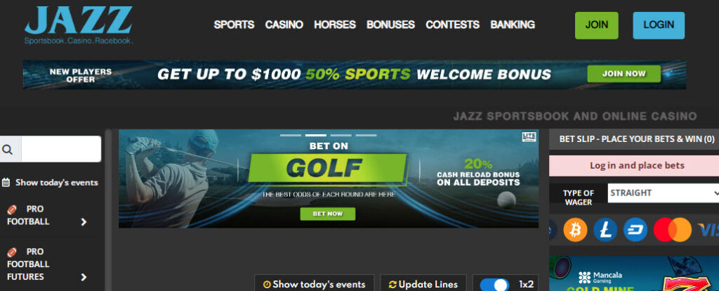 Jazz Sports homepage