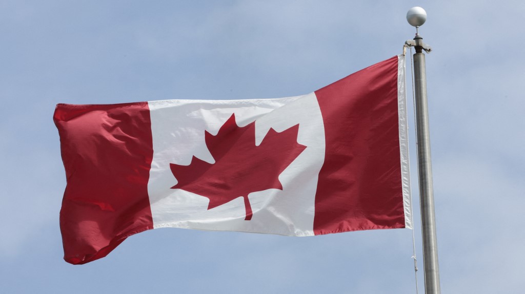 A view of the Canadian flag