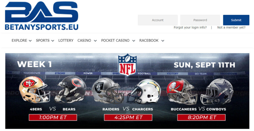 BetAnySports Homepage