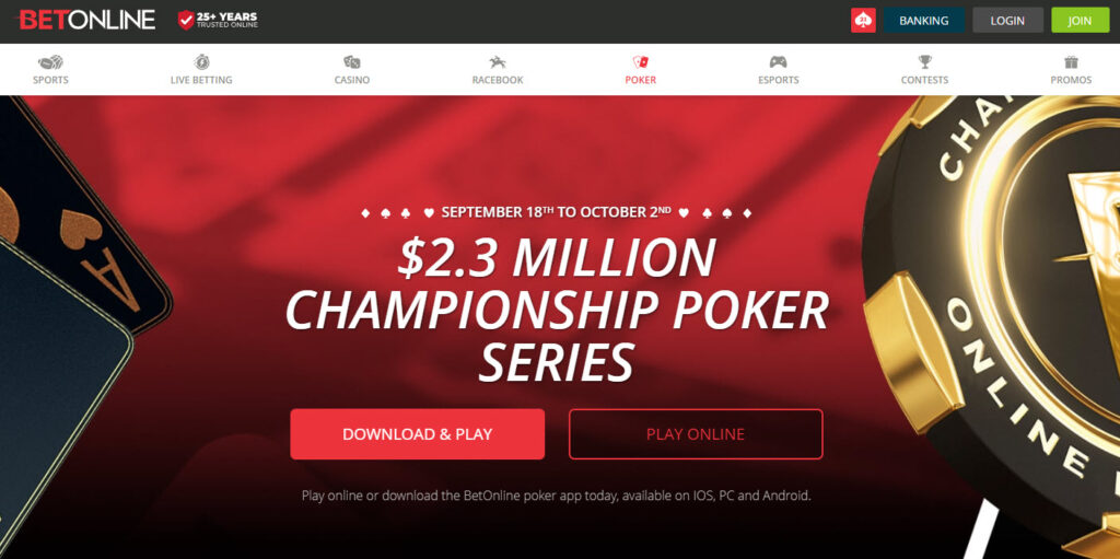 betonline sportsbook poker