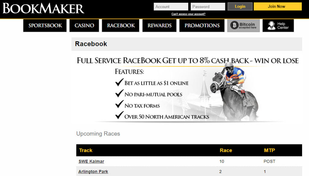 bookmaker racebook