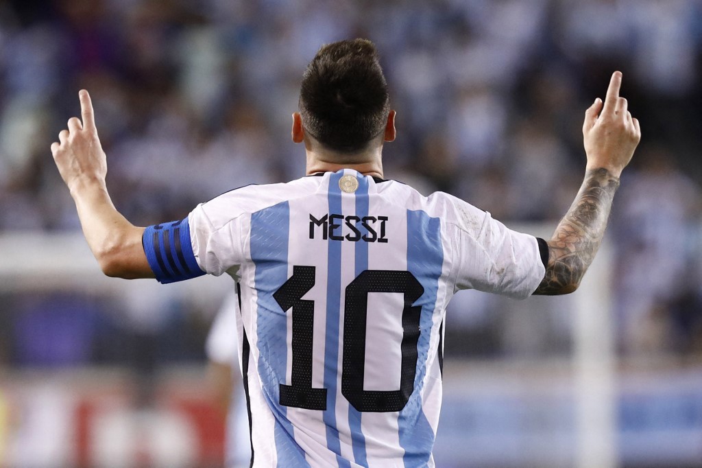 Lionel Messi Celebrates Argentina Soccer Team