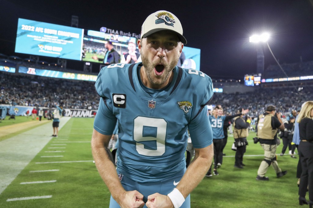 Logan Cooke #9 of the Jacksonville Jaguars
