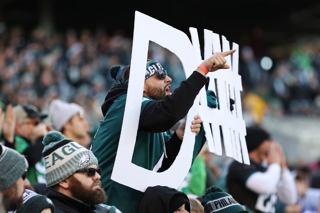 Philadelphia Eagles Fan Holdiing Defense Sign