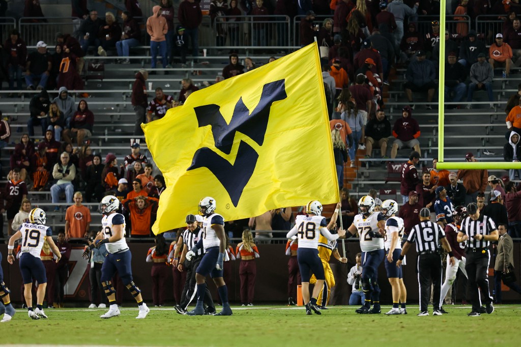 West Virginia Mountaineers flag Virginia Tech Hokies