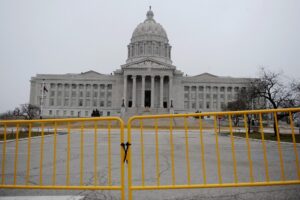 Gated Barricade Missouri State Capitol Building Jefferson City