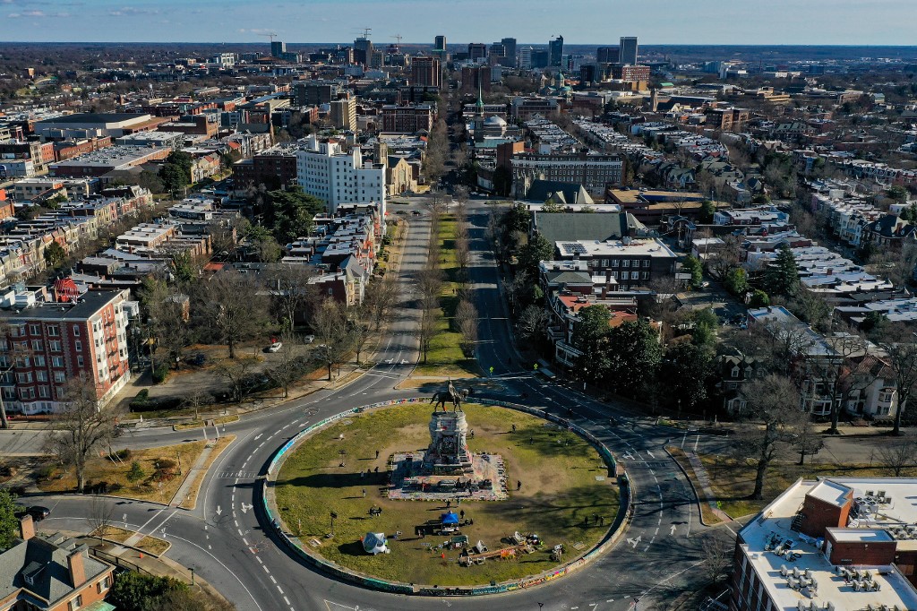 Aerial View Monument Avenue Richmond Virginia
