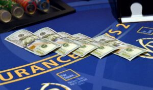 Blackjack Table Casino Dollar Bills