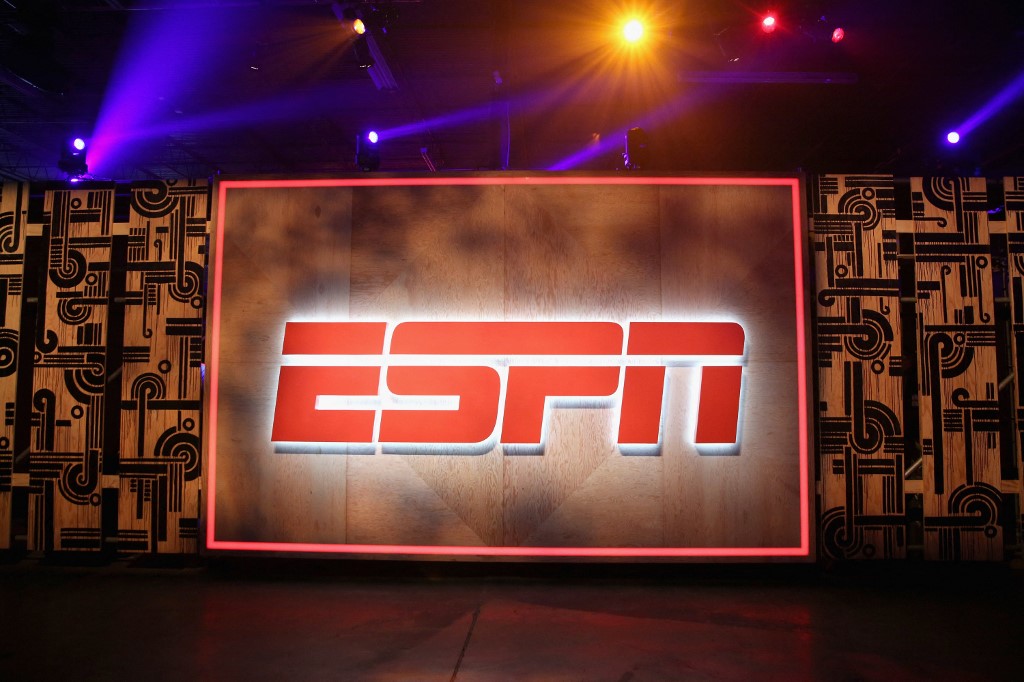 ESPN signage is seen during an event hosted by ESPN.