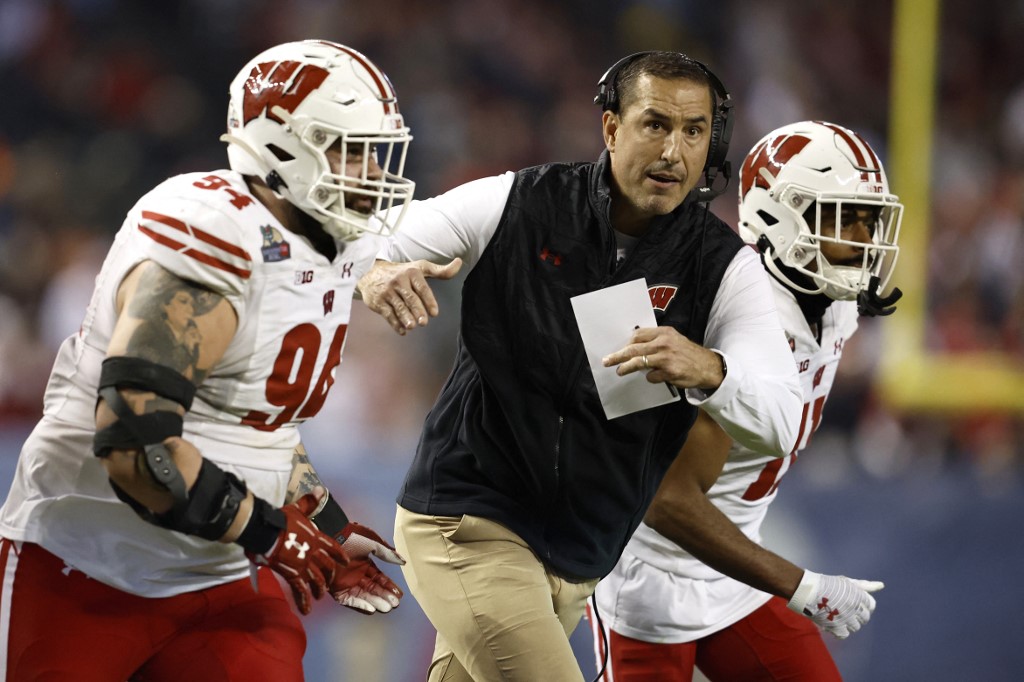 NCAA college football coach Luke Fickell Wisconsin Badgers