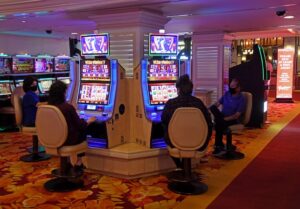 Guests Play Slot Machines Tropicana Las Vegas