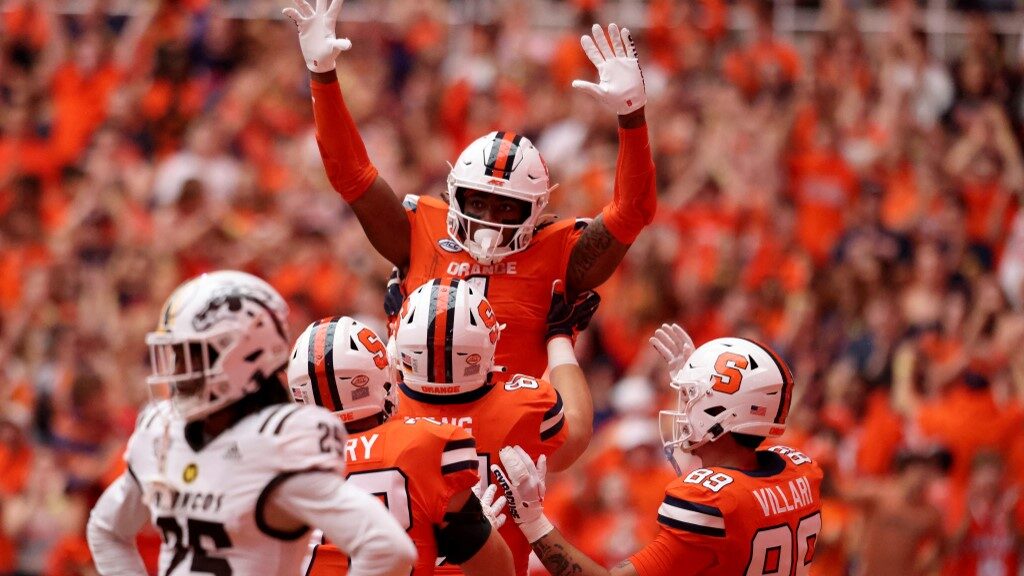 LeQuint-Allen-Jr.-1-of-the-Syracuse-Orange-celebrates-after-scoring-during-the-first-quarter-against-the-Western-Michigan-Broncos-aspect-ratio-16-9
