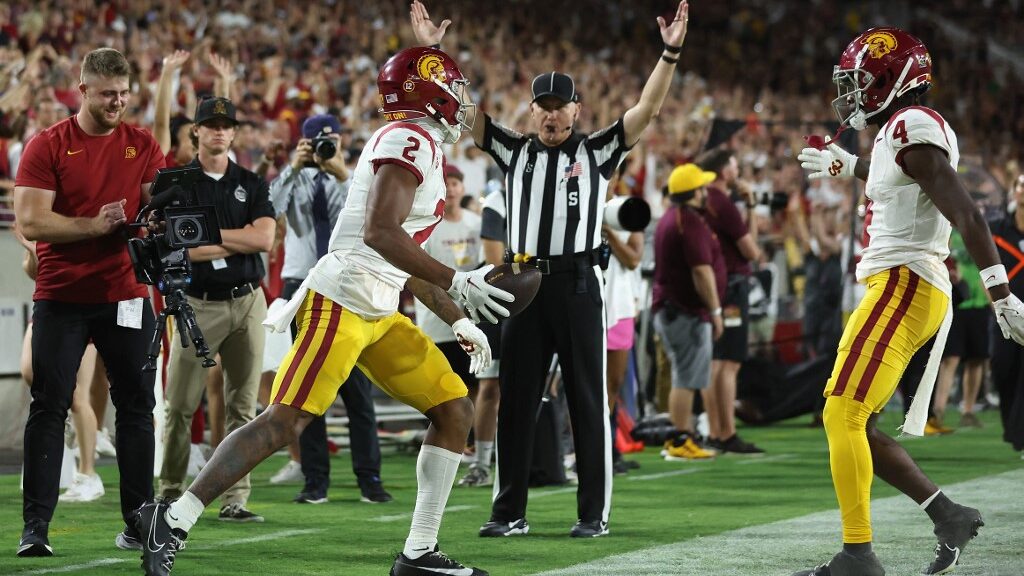 Wide-receiver-Brenden-Rice-2-of-the-USC-Trojans-reacts-after-catching-a-29-yard-touchdown-reception-against-the-Arizona-State-Sun-Devils-aspect-ratio-16-9