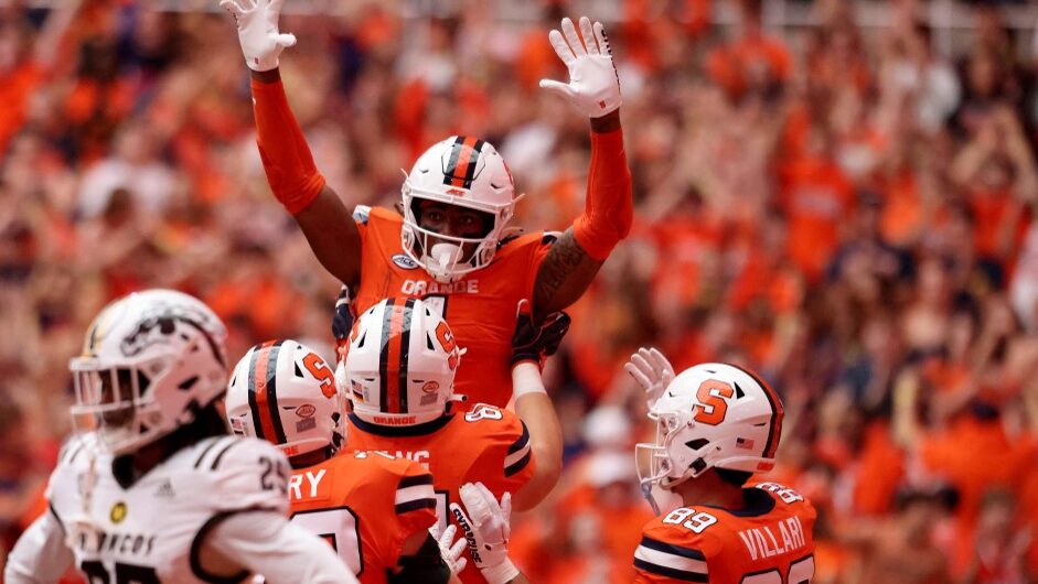 LeQuint-Allen-Jr.-1-of-the-Syracuse-Orange-celebrates-after-scoring-during-the-first-quarter-against-the-Western-Michigan-Broncos-aspect-ratio-16-9