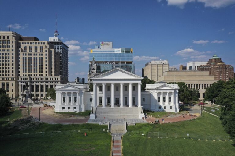 aerial view Virginia State Capitol