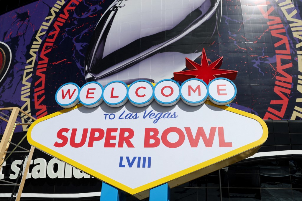 Super Bowl LVIII signage Las Vegas Nevada
