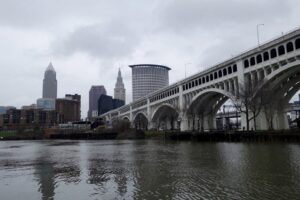 Cleveland skyline Cuyahoga River