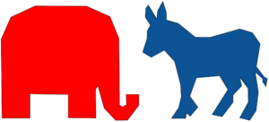 Republican and Democrat logos
