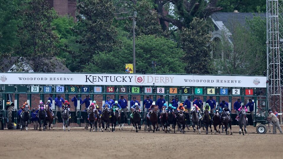The-field-breaks-from-the-gate-to-start-the-running-of-the-149th-Kentucky-Derby-at-Churchill-Downs-on-May-06-2023-in-Louisville-Kentucky-aspect-ratio-16-9