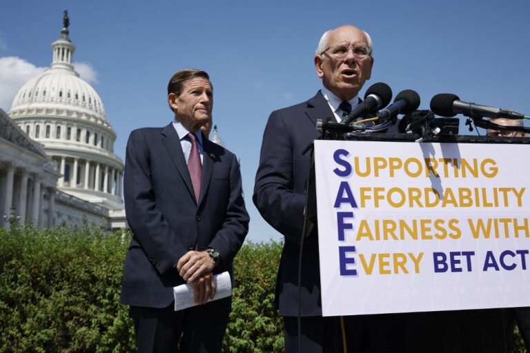 Sen. Blumenthal And Rep. Tonko Hold Press Conference Discussing SAFE Bet Act