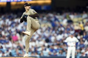 Dylan Cease - Division Series - San Diego Padres v Los Angeles Dodgers - Game 1