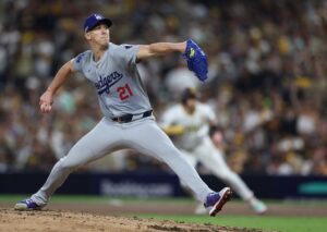 Walker Buehler #21 of the Los Angeles Dodgers Division Series California