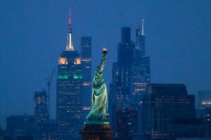 The Statue of Liberty Empire State Building