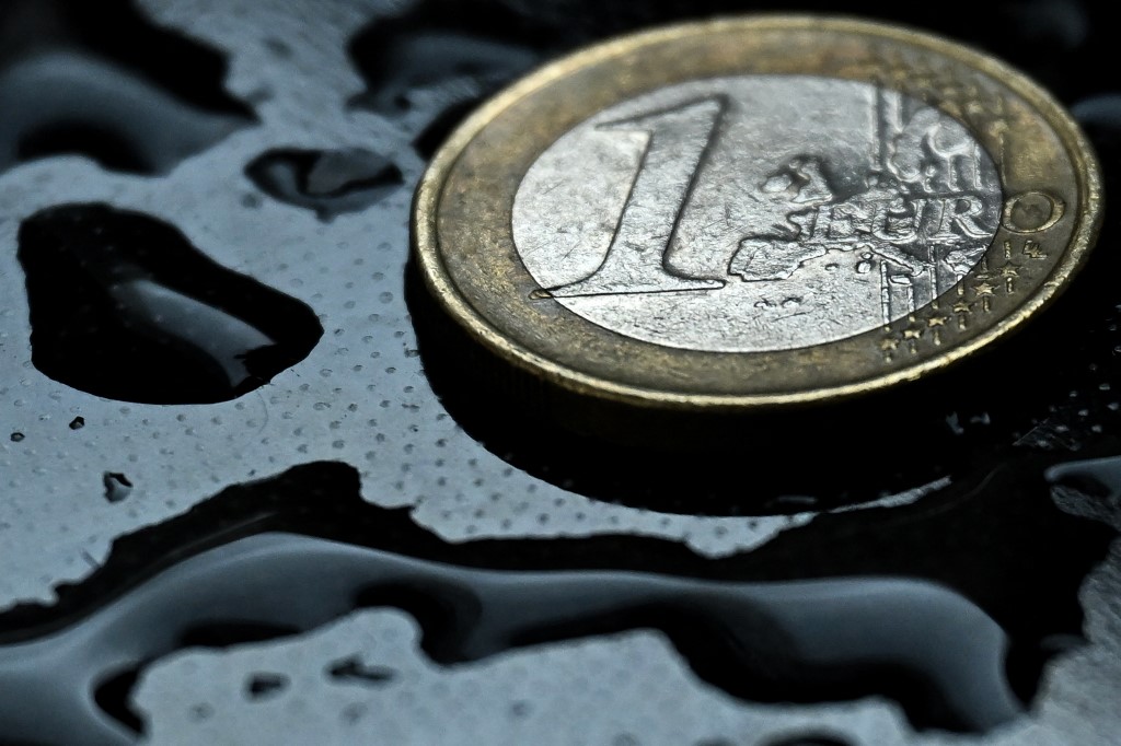 A one Euro coin of Europe's Euro currency.