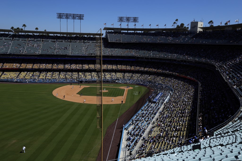 A general view at Dodger Stadium in Los Angeles, California.