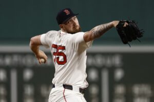 Garrett Crochet #35 of the Boston Red Sox pitches against the New York Yankees