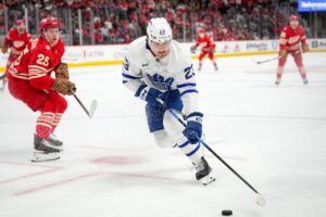 Matthew Knies Toronto Maple Leafs v Detroit Red Wings