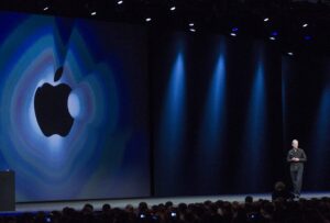 Apple CEO Tim Cook speaks during a conference in San Francisco, California.
