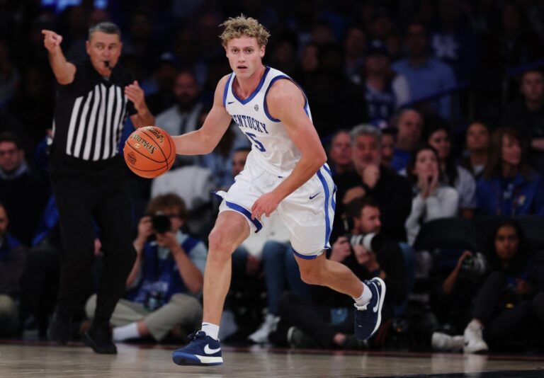 Collin Chandler #5 of the Kentucky Wildcats during the game against Michigan State Spartans.