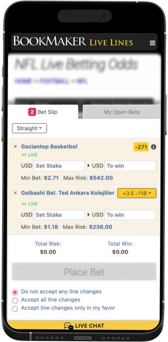 BookMaker mobile betslip