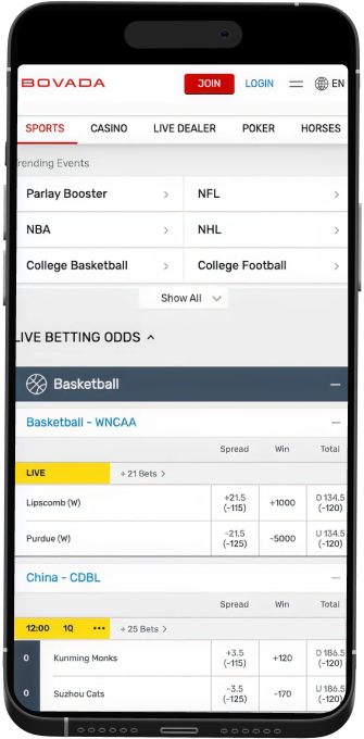 Bovada mobile markets