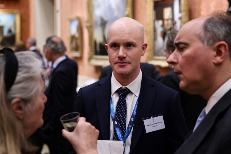 CEO of cryptocurrency platform Coinbase Brian Armstrong attends a reception at Buckingham Palace