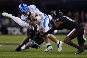 Bear Bachmeier #47 of the BYU Cougars