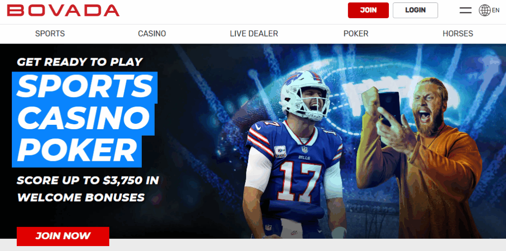 Bovada homepage