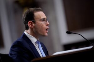 Michael Selig, President Donald Trump's nominee to lead the Commodity Futures Trading Commission speaks during a Senate Agriculture, Nutrition, and Forestry Committee hearing