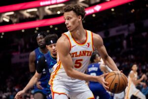 Dyson Daniels #5 of the Atlanta Hawks